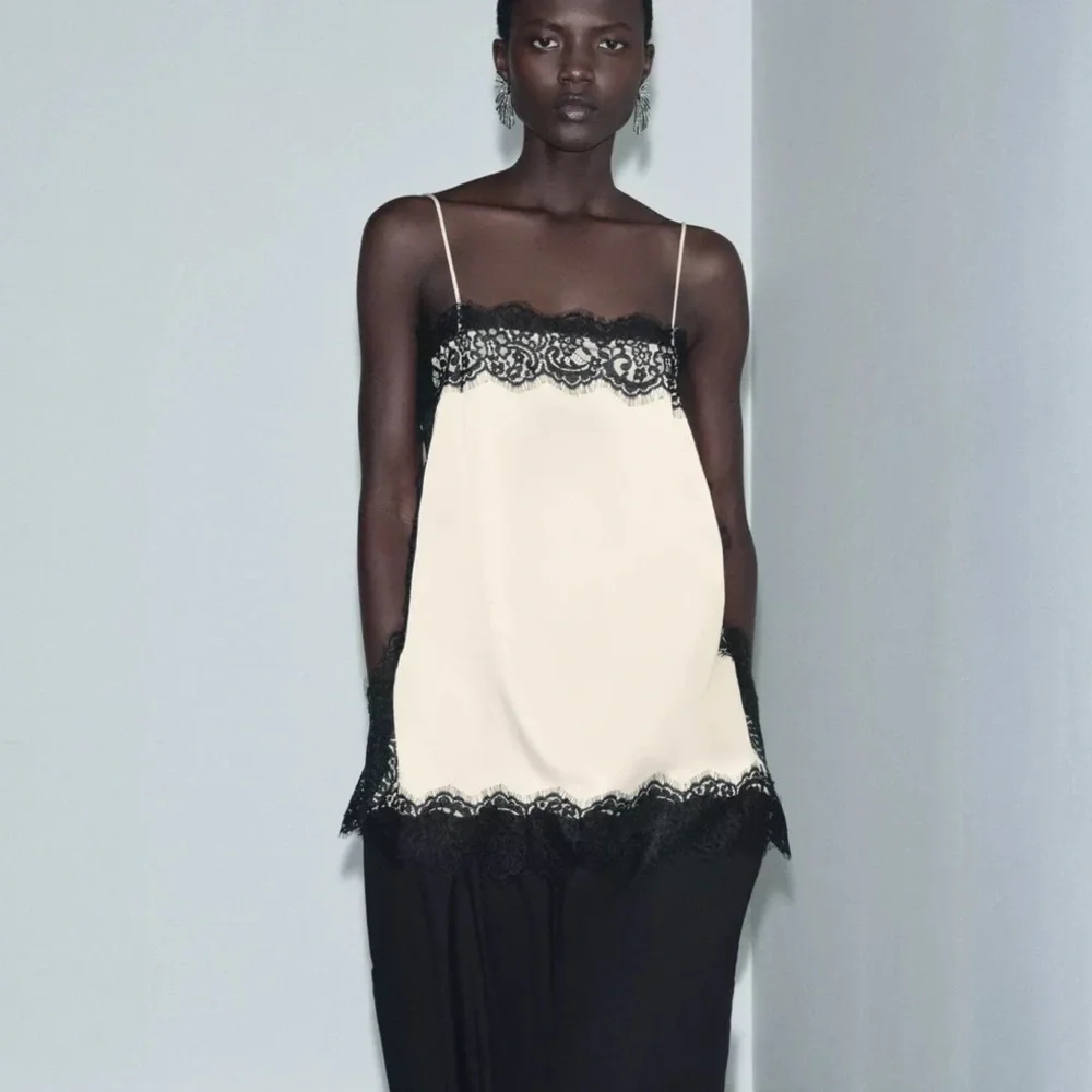 ZARA SATIN EFFECT LACE TOP ZW COLLECTION - Picture 2 of 14